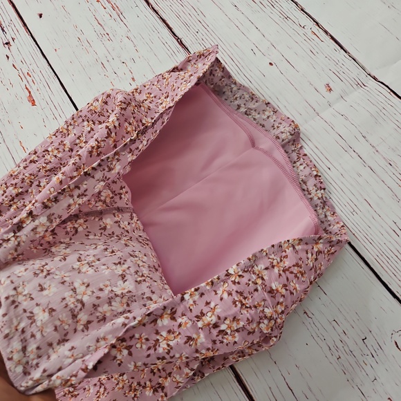 NWOT Wild Daisy Pink Floral Knee Length Skirt Size 14 - Picture 5 of 13